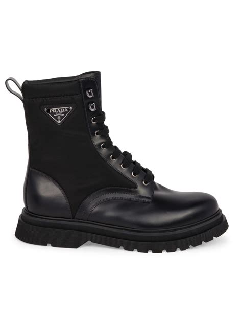 prada combat boots men's|Prada men's leather ankle boots.